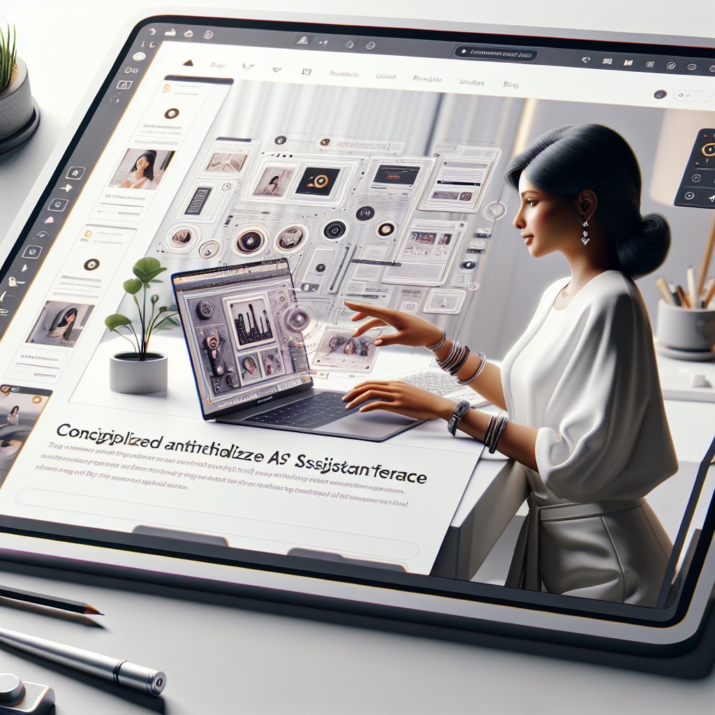 person using laptop with ai assistant interface