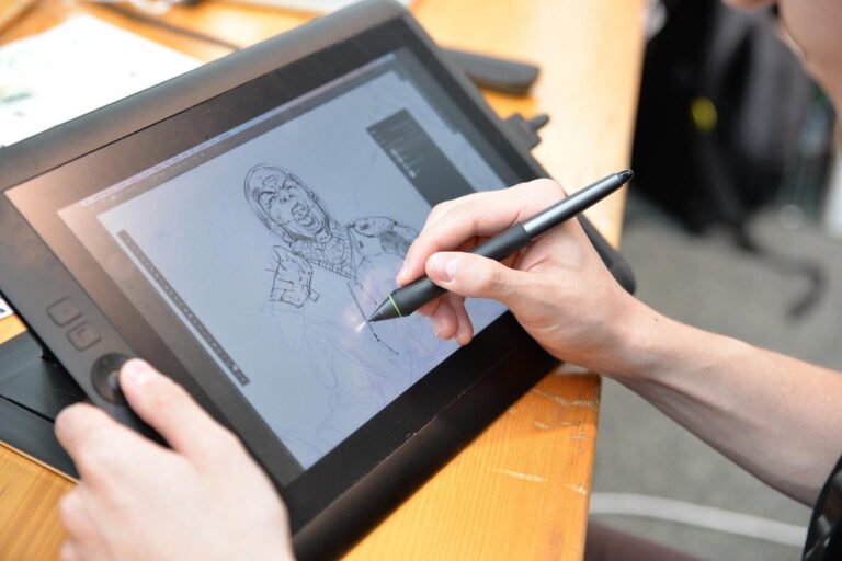 digital illustration tablet workspace