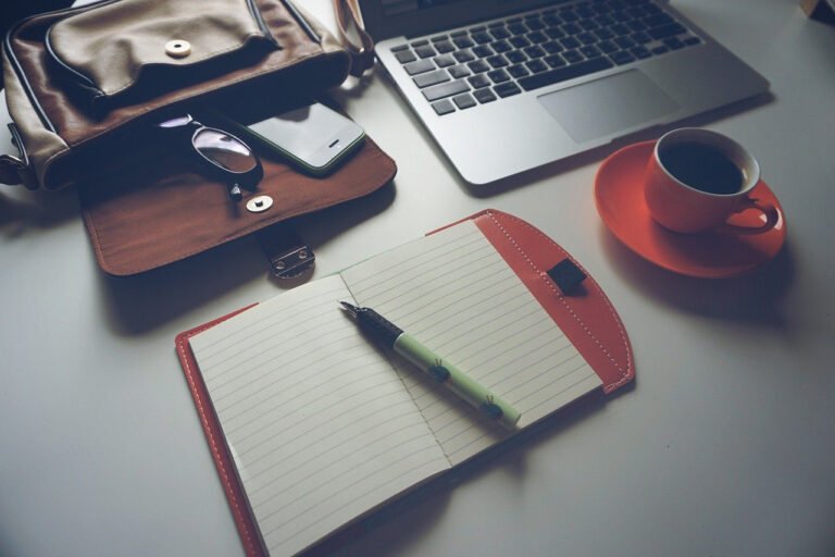 freelancer workspace laptop coffee ai