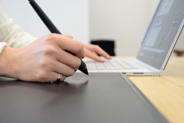 digital illustration tablet workspace
